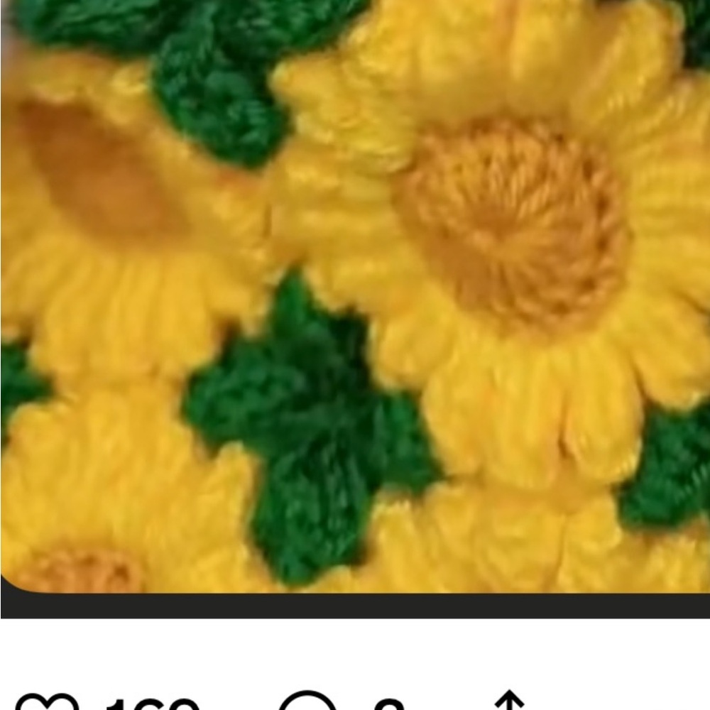 Yellow and Green Crochet Floral Pattern